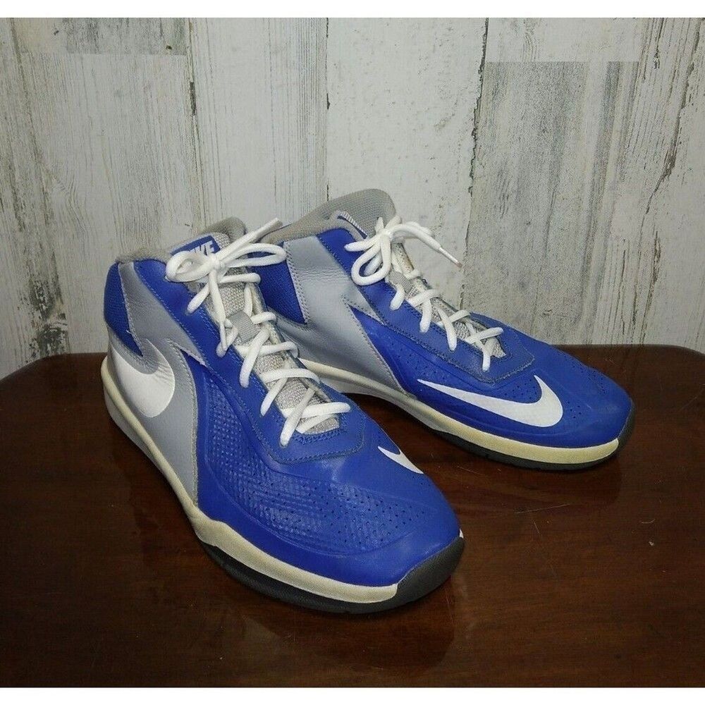 Nike Youth Team Hustle Basketball Shoes Blue 747998-400 Size 7 Hi Top